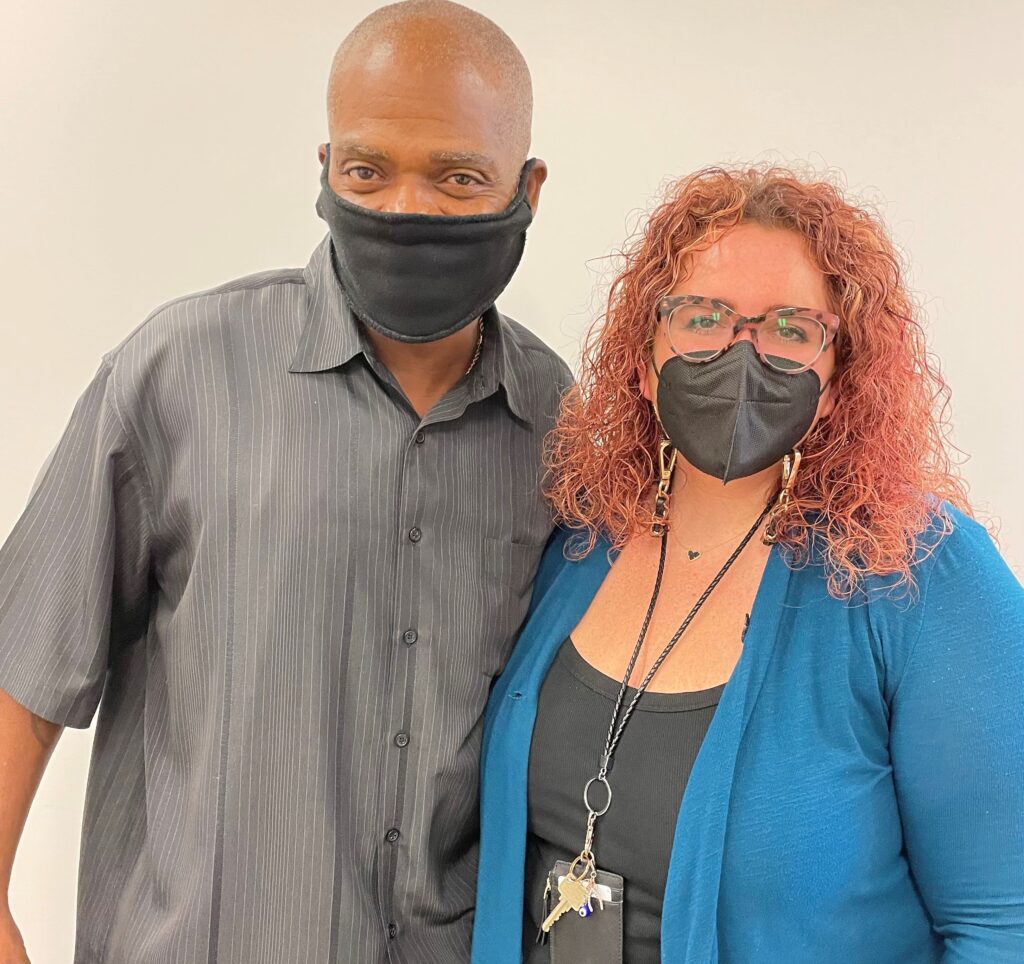 Leonard Cure, the first person exonerated and freed by the Conviction Review Unit of the Broward State Attorney's Office, visited Arielle Demby Berger, the assistant state attorney in charge of the unit. Demby Berger worked on the exoneration case and invited Mr. Cure to our office in Fort Lauderdale.