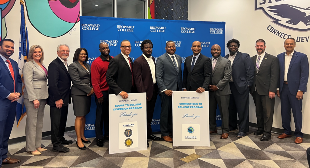 Officials from Broward State Attorney's Office, Public Defender's Office and Broward College announcing the new Court to College Diversion Program