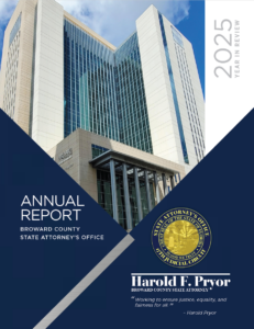 Annual report cover with photo of courthouse