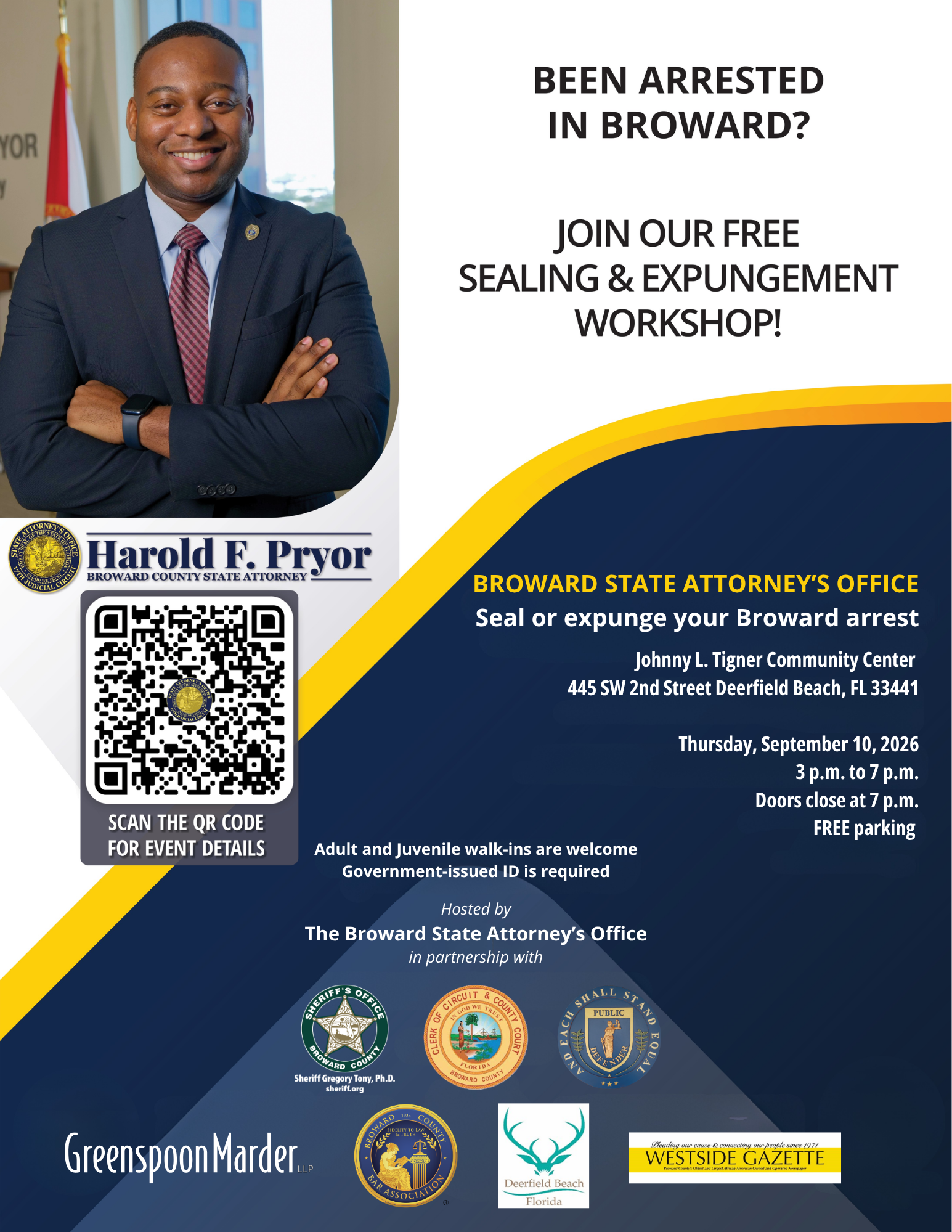 Flyer for sealing and expungement workshop 9-10-26